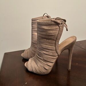 Elegant Taupe High Heel Booties